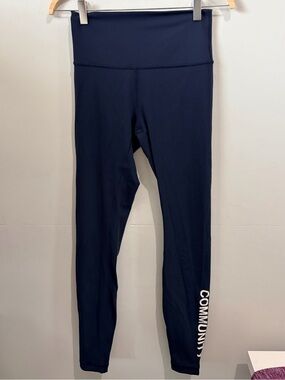 Lululemon Align High-Rise Pant True Navy Blue Graphic "COMMUNITY" Size 6